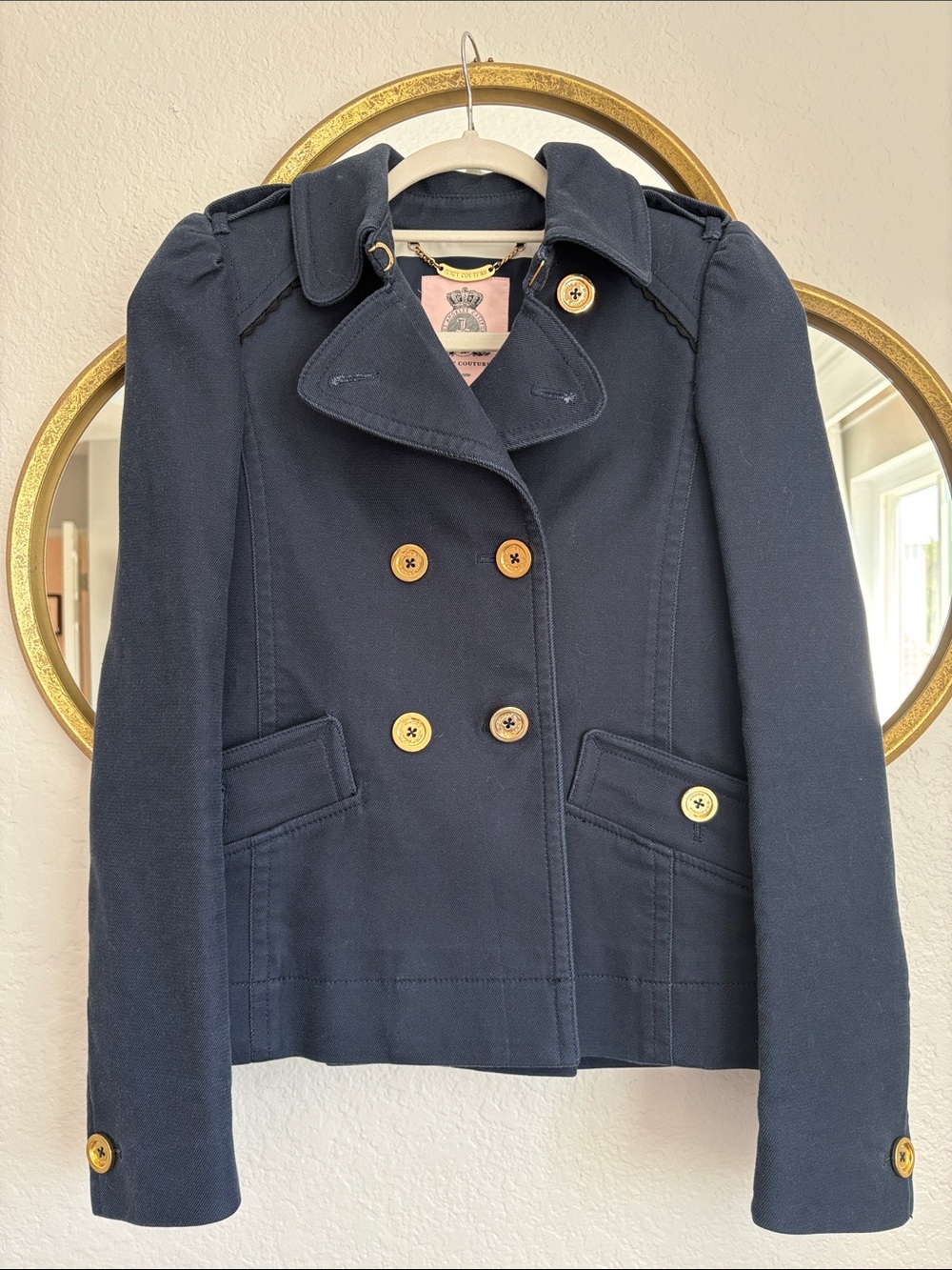 EUC Vintage Juicy Couture Navy Double-Breasted Women's Peacoat Jacket